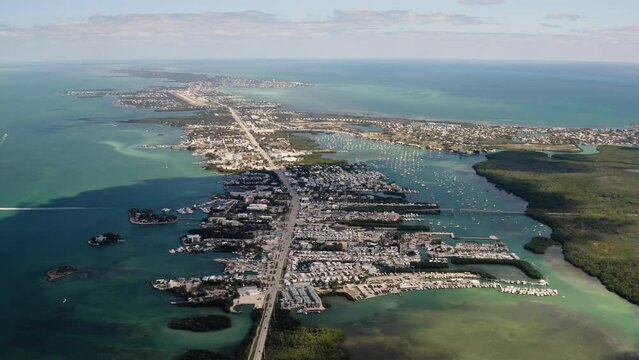 Aerial view on Key West island on a sunny day 