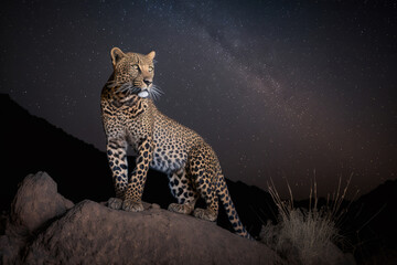 leopard in the rock
