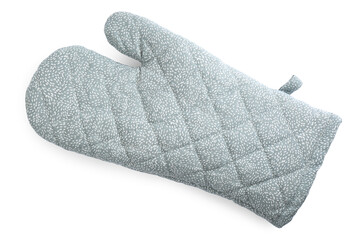 Oven glove for hot dishes isolated on white, top view