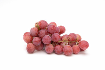Bunch of ripe red grape isolated on white background. Healthy food concept