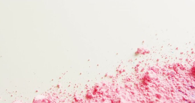 Video Of Pink Powder With Copy Space On White Background