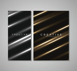 Set of Light effect Background creative of space design and futuristic geometric perspective design. Abstract futuristic and tech background, Abstract art wallpaper. Vector illustration.