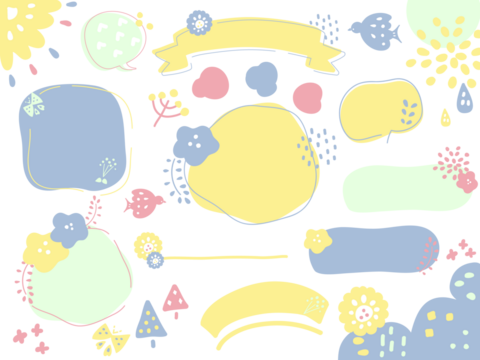 てがきでかわいい北欧のあしらいとフレームセット