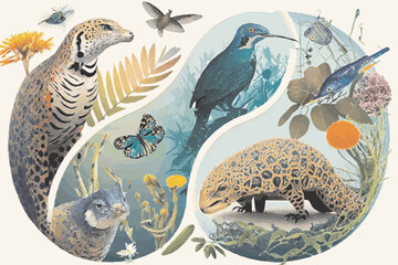 a group of animals that are standing in the grass, biodiversity day 