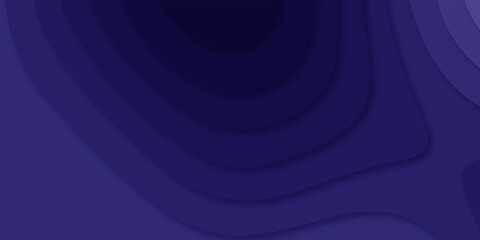 Luxury Blue paper cut background. Abstract realistic papercut decoration textured with wavy gold lines and halftone layers. 3d topography relief. Carving art Black paper cut background.