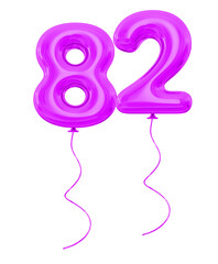 82 Purple Balloon Number