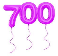 700 Purple Balloon Number