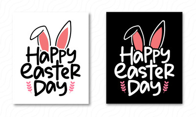Happy Easter- Bunny Ears, T Shirt Happy Easter Tee Kids new design vector illustrator.