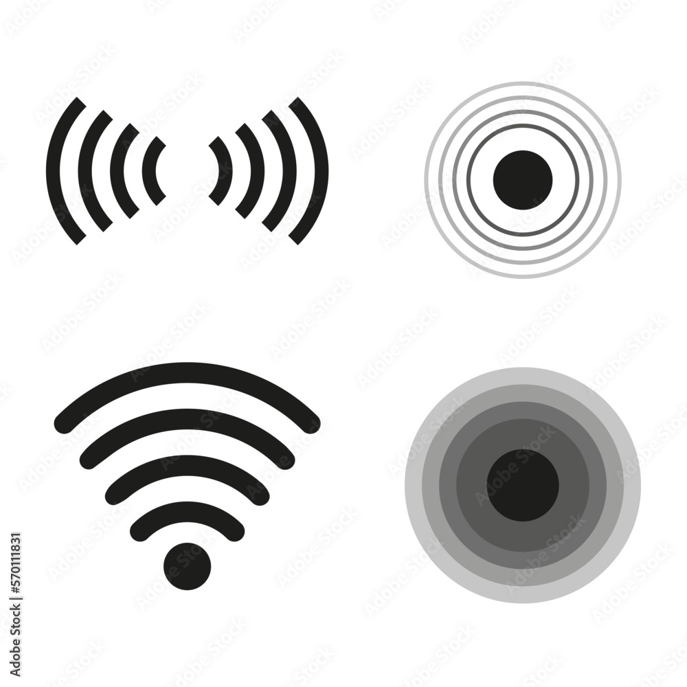 Poster button with wi-fi radio signal. internet network. vector illustration.