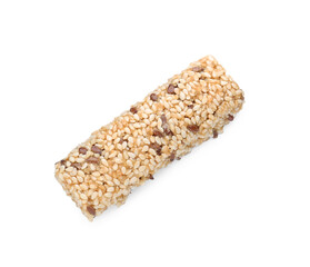 Tasty sesame seed bar isolated on white