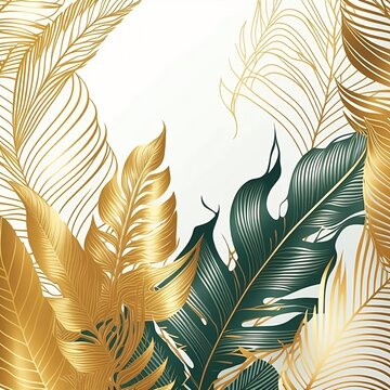 pattern,golden tropical leaf wallpaper. High quality and eye-catching, this image will transform any room."