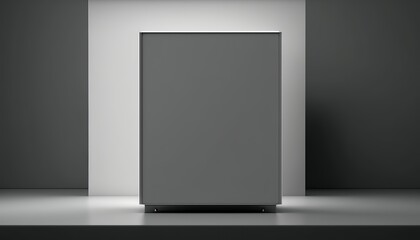 Gray Minimalist 3d podium. Product stage in a frontal view, to make your products stand up. AI generative. 