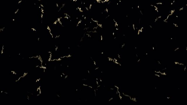 Gold confetti falling animation in 4K Ultra HD, Confetti with transparent background