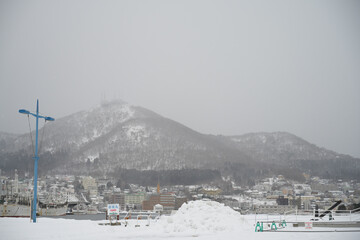 冬の函館山　雪