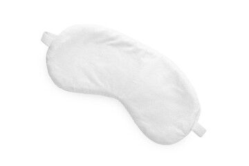 Soft sleep mask isolated on white, top view