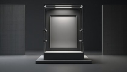 Minimalist 3d podium. Product stage in a frontal view, to make your products stand up. AI generative. 