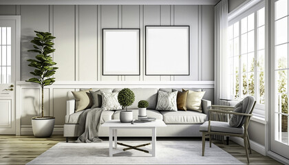 Staged Family Room Real Estate Homes for Sale ~ Created using Generative AI