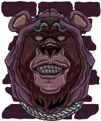 Bear in Retro Fashion Street Art 