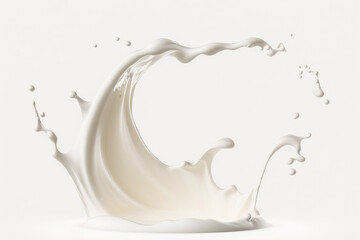 milk splash isolated on white.Generative AI - obrazy, fototapety, plakaty