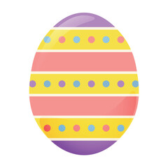 Beautiful painted Easter egg on white background