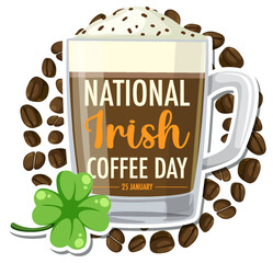 National Irish coffee day banner design