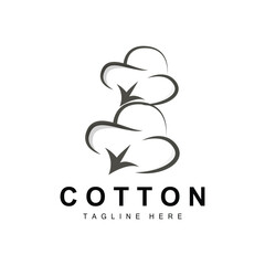 Cotton Logo, Soft Cotton Flower Design Vector Natural Organic Plants Apparel Materials And Beauty Textiles