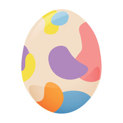 Beautiful painted Easter egg on white background