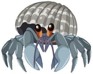 Isolated hermit crab cartoon