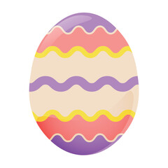Beautiful painted Easter egg on white background