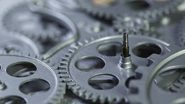 Vintage Mechanical Clock Mechanism Footage.