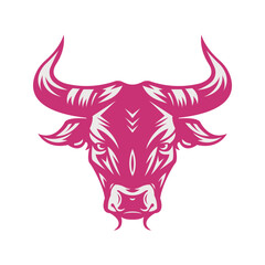 The Mighty Bull: A Symbol of Strength and Determination, Mascot Logo Concept Vector Illustration Cartoon. Suitable For Logo, Wallpaper, Banner, Card, Book Illustration, T-Shirt, Sticker, Cover, etc