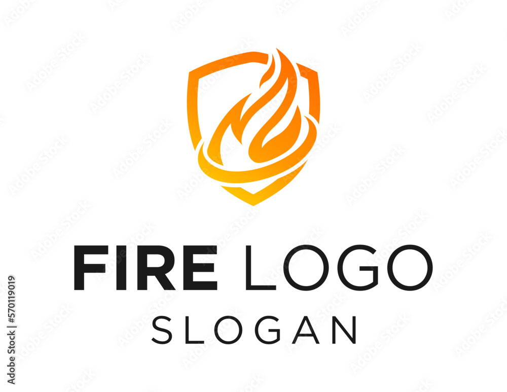 Poster logo design about fire on a white background. created using the coreldraw application.