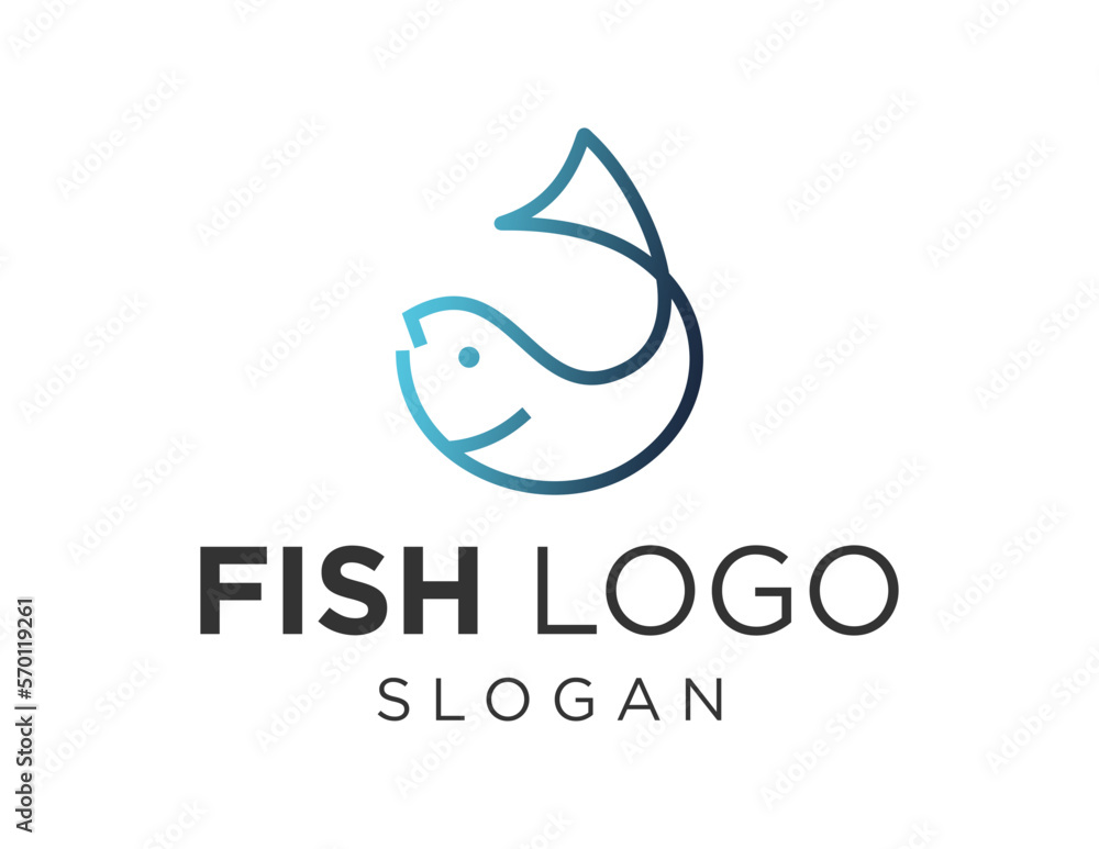 Poster logo design about fish on a white background. created using the coreldraw application.