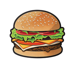 Juicy and Delicious: A Mouth-Watering Hamburger Vector Illustration