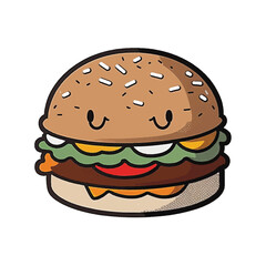 Juicy and Delicious: A Mouth-Watering Hamburger Vector Illustration