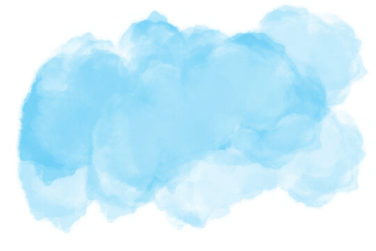 Watercolor Blue Sky Background. Watercolor Background With Clouds.