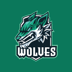 Vector wolf mascot logo template for esport and sport logo team