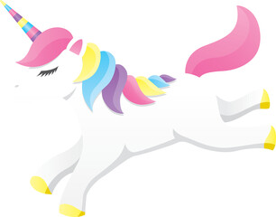 cute kawaii unicorn is running