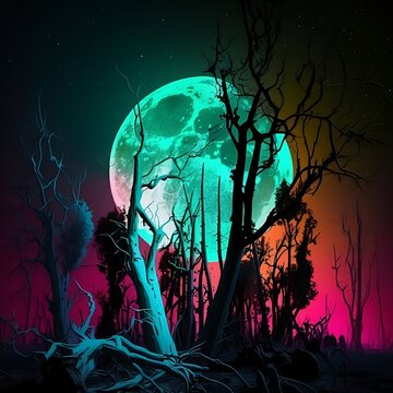 Full Moon Over Dead Forest