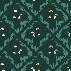 Seamless floral pattern for fabric and wallpaper. Vector surface design