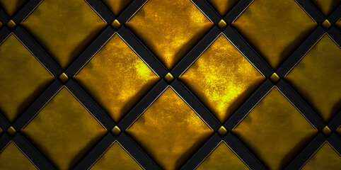 Gold luxury fabric texture with copy space. Gold silk satin fabric background. Generative AI
