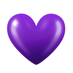 purple heart isolated on transparent background