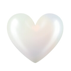  pearl heart shape isolated on transparent background