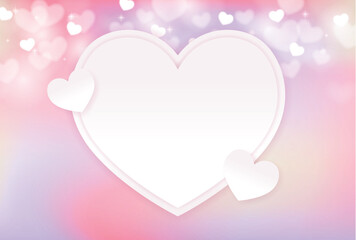 ハートのメッセージカード（ピンク系・文字なし）