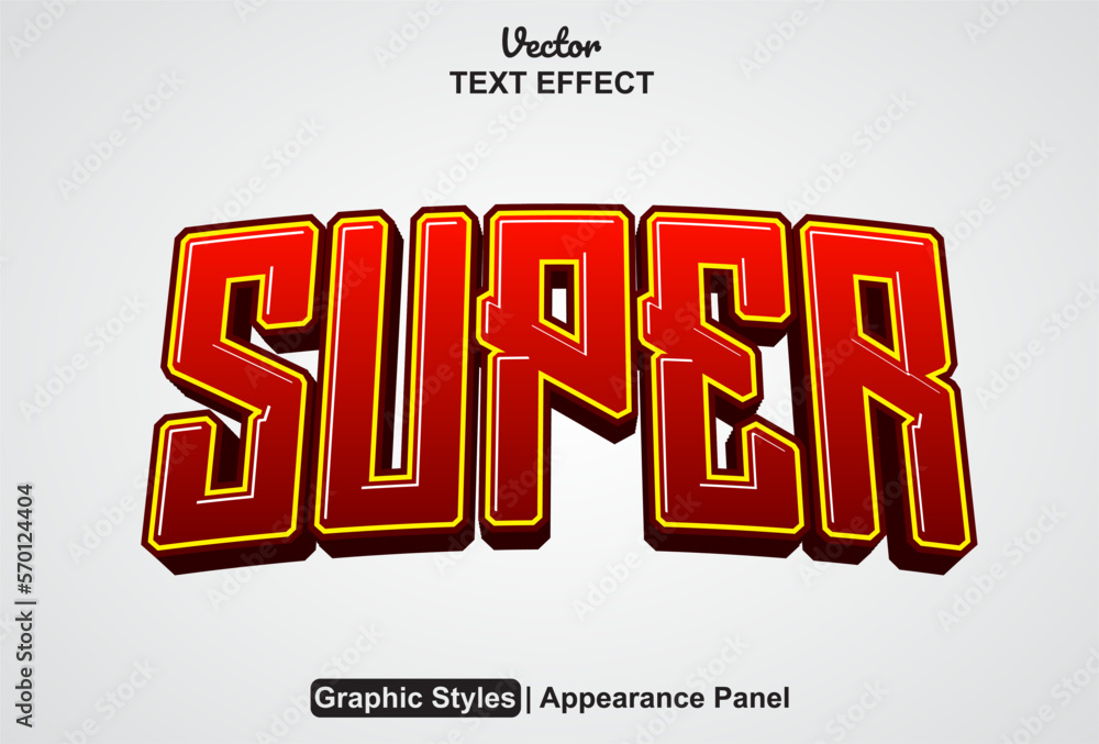 Poster super text effect with graphic style and editable.