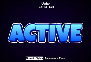 active text effect with graphic style and editable.