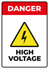 High voltage sign board printable vector