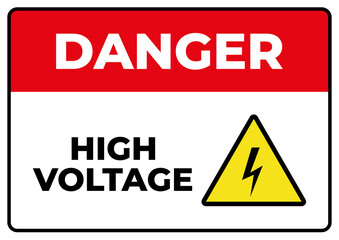 High voltage sign board printable vector