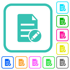 Edit document solid vivid colored flat icons