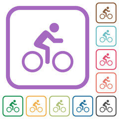 Bicycle with rider simple icons